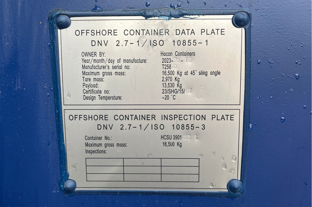 offshore container DNV 2.7-1 certificering